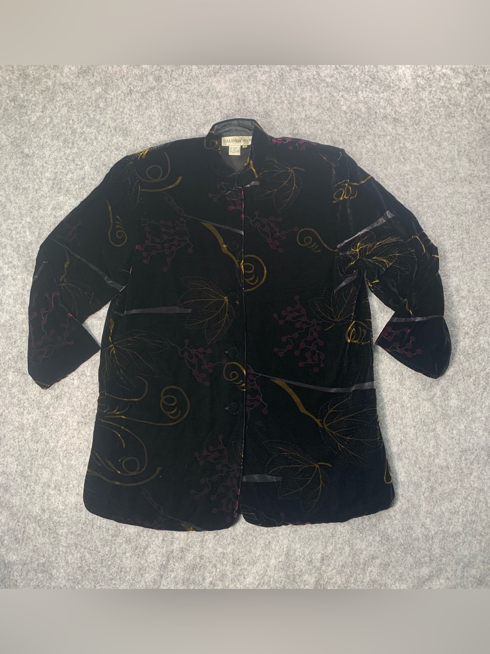Vintage Galinda Wang Black Garment with Satin Label Detailing